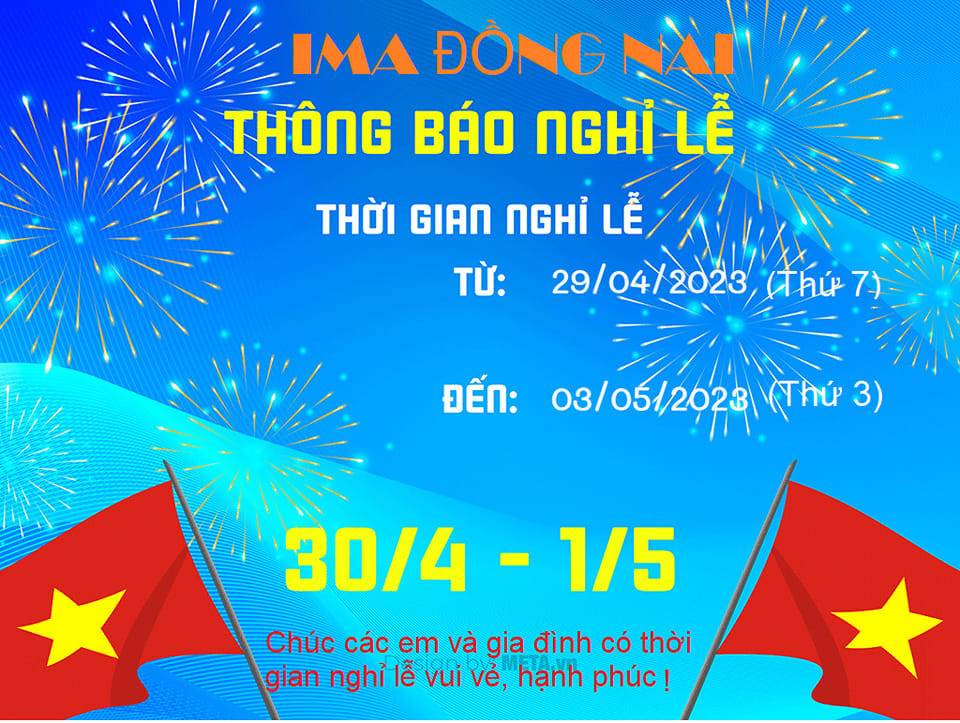 Thông báo lịch nghỉ lễ 30/4 - 1/5